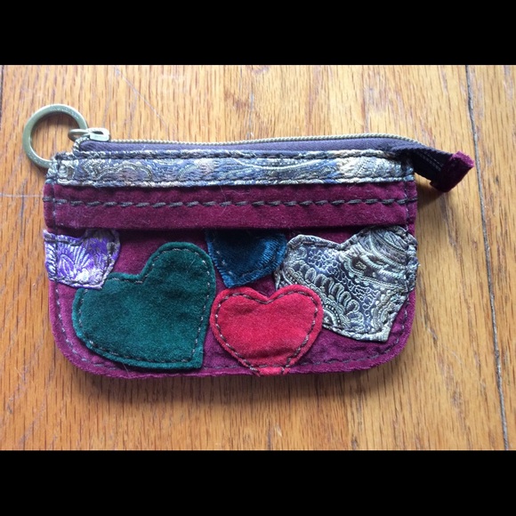 Lucky Brand🍀Velvet Applique Heart Coin Purse. - Picture 3 of 13